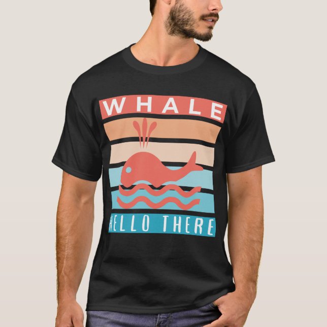 Camiseta Whale Hello Ali - Engraçado trevo de baleia (Frente)