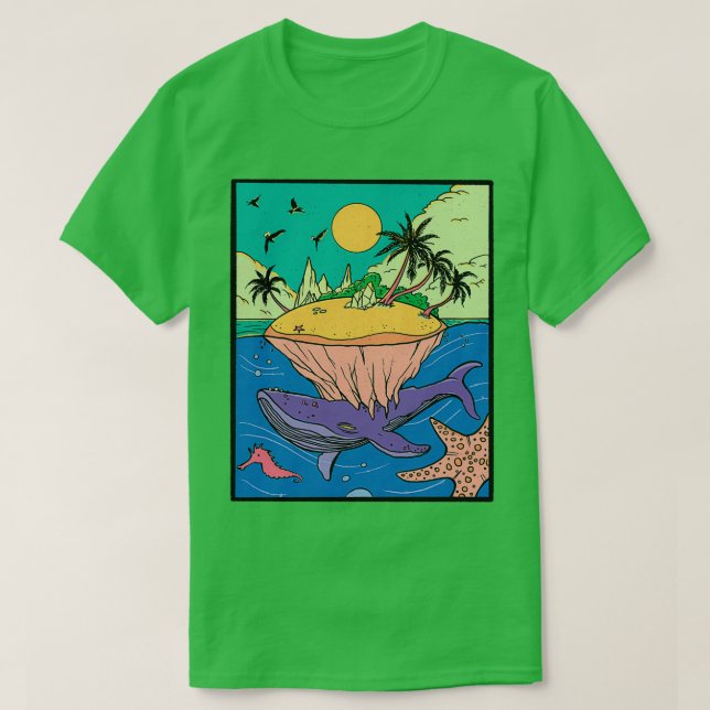 Camiseta Whale Island Fantasy (Frente do Design)