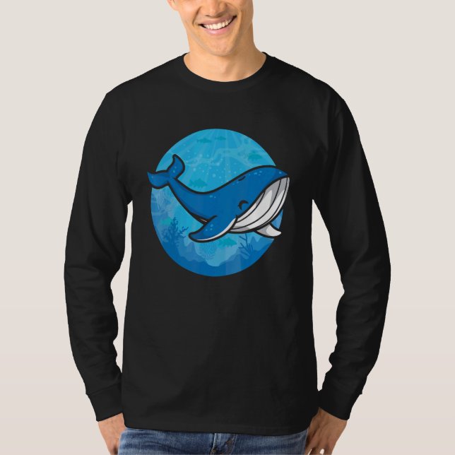 Camiseta Whale Ocean Biologist Zookeeper Cute Blue Whale Se (Frente)
