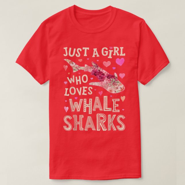 Camiseta Whale Shark Just A Girl Who Loves Sea Animal Flowe (Frente do Design)