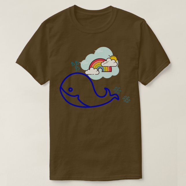Camiseta whale with Rainbow animal Lover (Frente do Design)