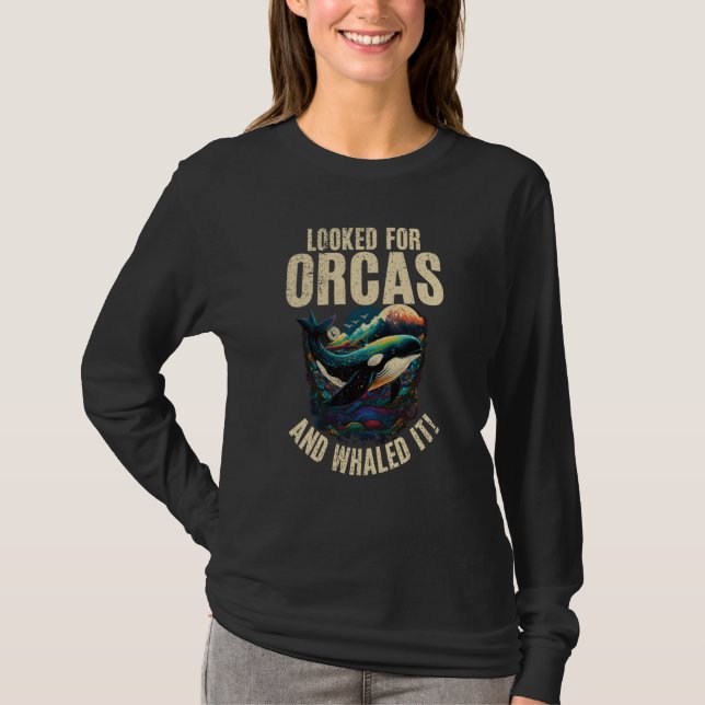 Camiseta Whales Watch Dolphin Pottwhal  Saying Orca Whale   (Frente)