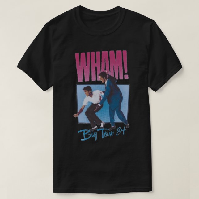 Camiseta Wham! Big Tour &x27;84 T-Shirt Clássico (Frente do Design)