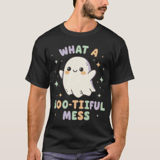 Camiseta What a Boo-tiful Mess – Cute Ghost Kawaii