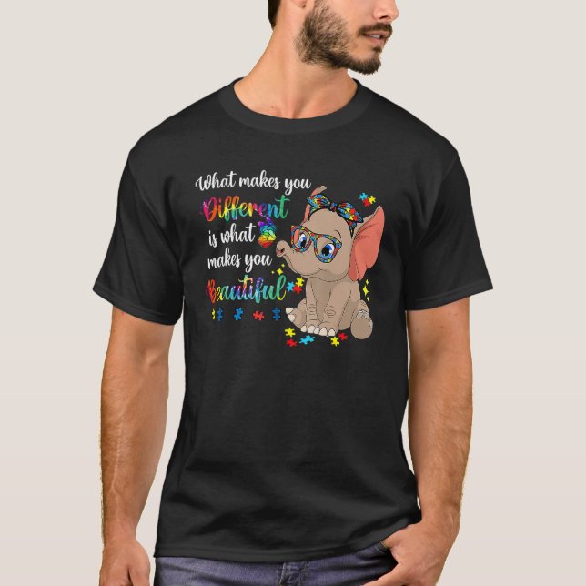 Camiseta What Makes You Different Autism Awareness Kids Ele (Frente)