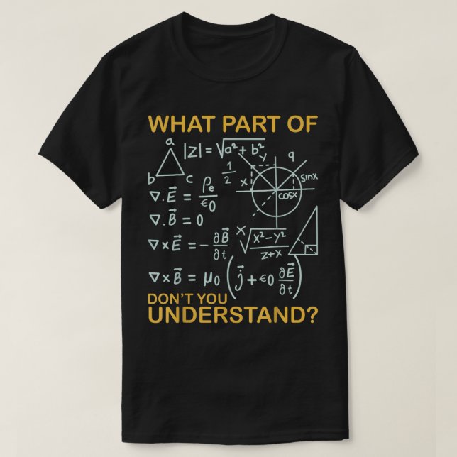 Camiseta What Part Of Don't You Understand | Funny Math (Frente do Design)
