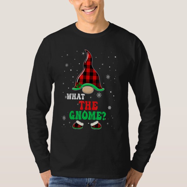 Camiseta What The Gnome Buffalo Plaid Matching Christmas Gr (Frente)