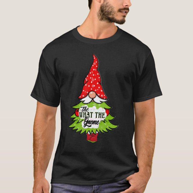 Camiseta What The Gnome Buffalo Plaid Matching Christmas Pa (Frente)