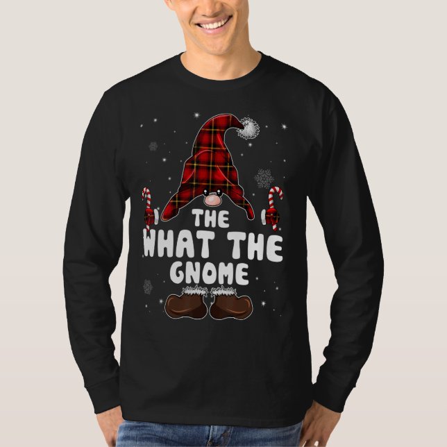 Camiseta What The Gnome Buffalo Plaid Matching Family Chris (Frente)