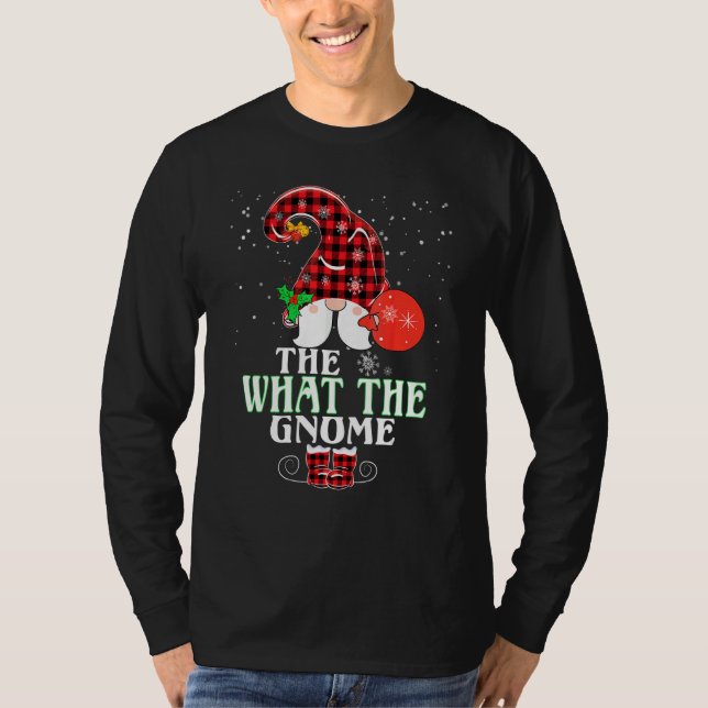 Camiseta What The Gnome Buffalo Plaid Matching Family Chris (Frente)