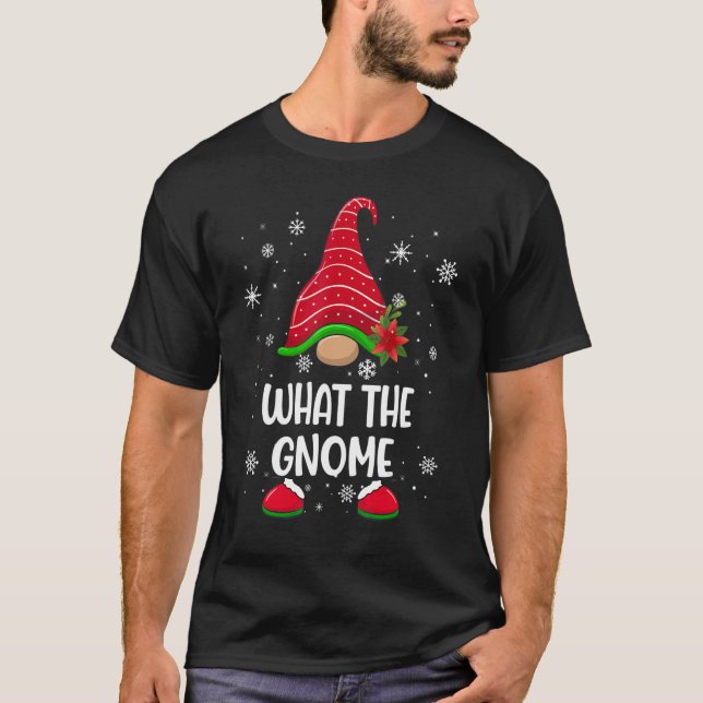Camiseta What The Gnome Buffalo Plaid Matching Family Chris (Frente)