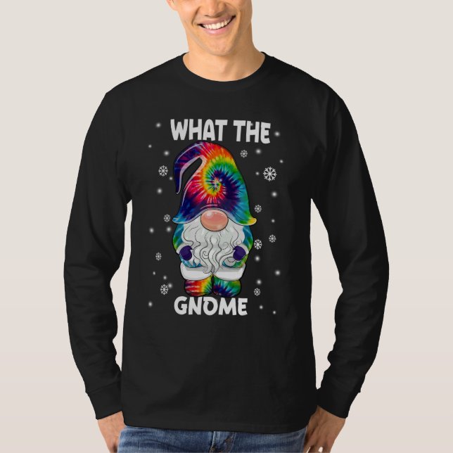 Camiseta What The Gnome Merry Christmas Tie Dye Pajamas 1 (Frente)
