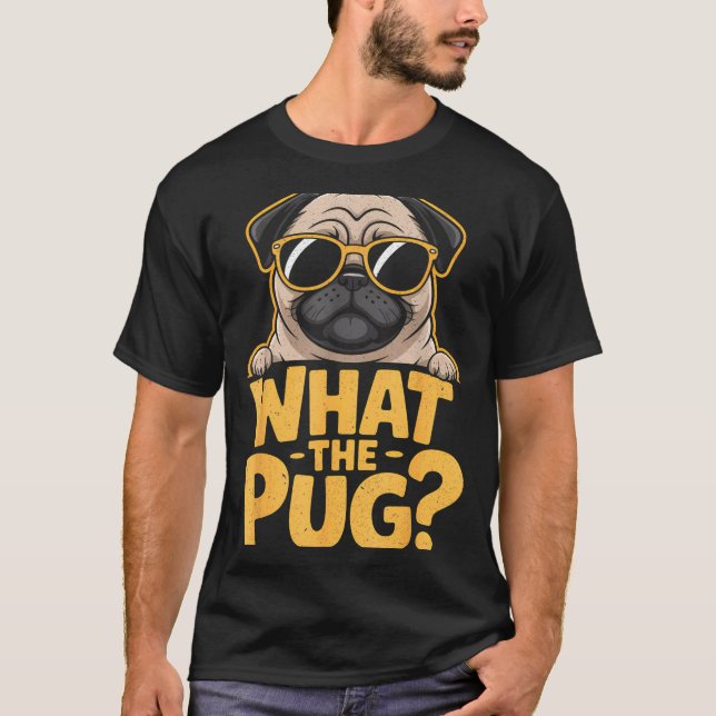 Camiseta What The Pug For Kids Boys Funny Dog Lover Pun  (Frente)
