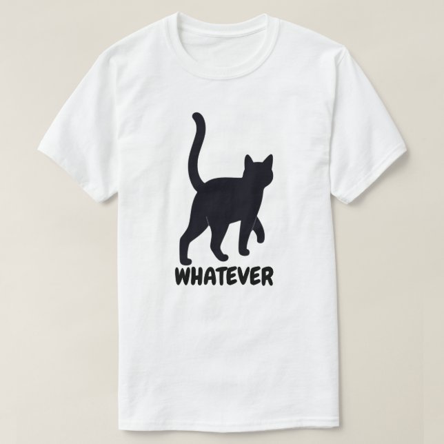 Camiseta Whatever Black Cat Design (Frente do Design)