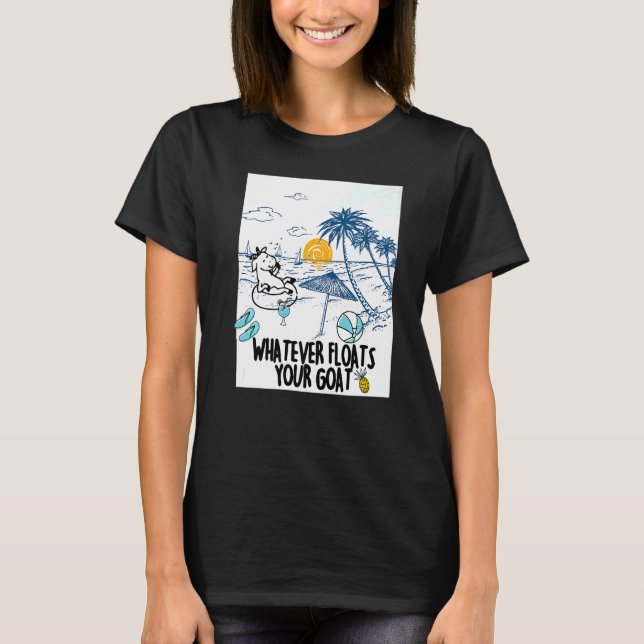 Camiseta Whatever Floats Your Goat Goat river floating (Frente)
