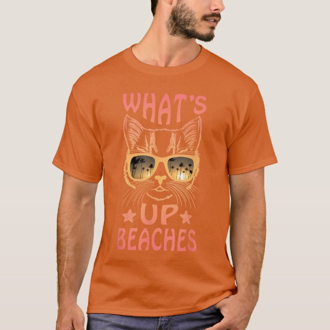 Camiseta Whats Up Beaches Pun Funny Summer Beach Vacation C (Frente)