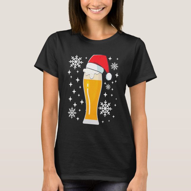 Camiseta Wheat Beer Wheat Beer with Christmas Hat   Beer Dr (Frente)