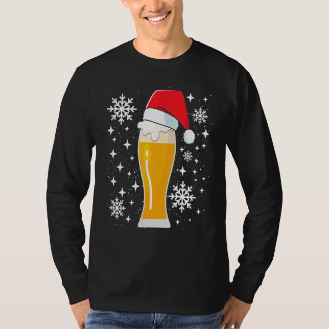 Camiseta Wheat Beer Wheat Beer with Christmas Hat  Beer Dri (Frente)