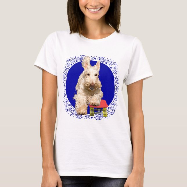 Camiseta Wheaten Scottie num Skateboard (Frente)