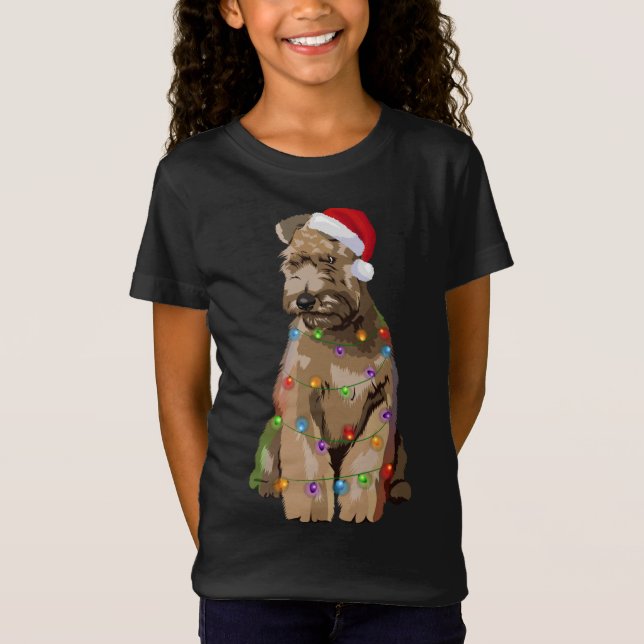 Camiseta Wheaten Terrier Christmas Lights Xmas Dog Lover (Frente)