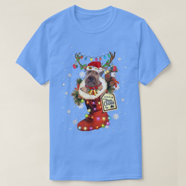 Camiseta Wheaten Terrier Xmas Boot Natal Sn (Frente do Design)