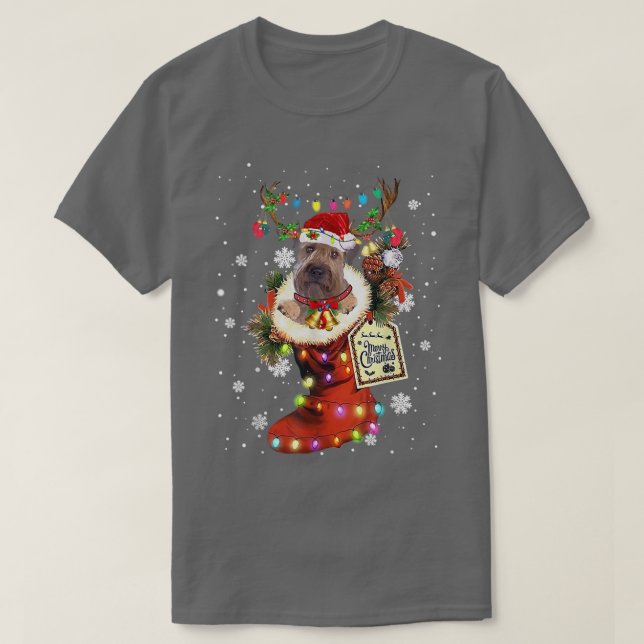 Camiseta Wheaten Terrier Xmas Boot Natal Sn (Frente do Design)