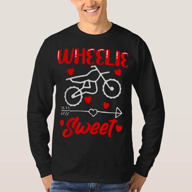 Camiseta Wheelie Sweet Funny Dia de os namorados Heart Dirt (Frente)