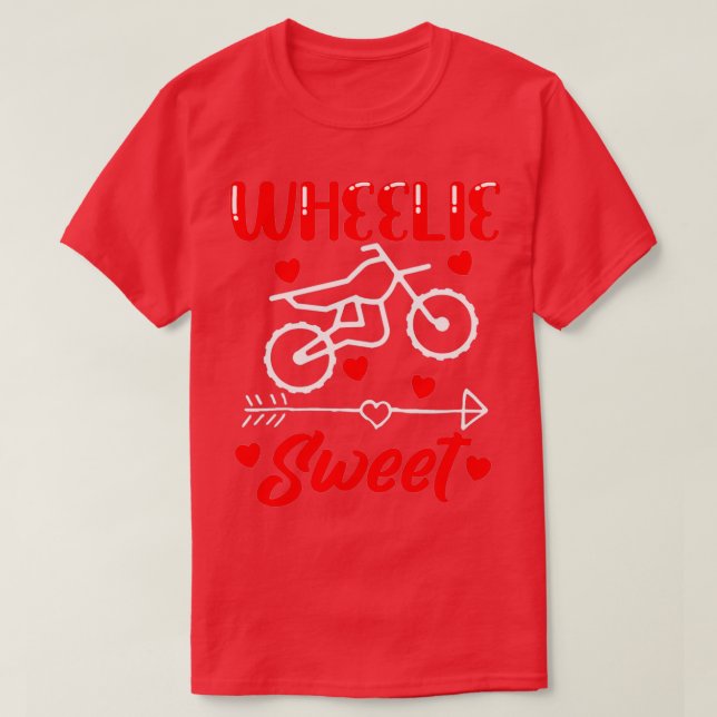 Camiseta Wheelie Sweet Funny Dia de os namorados Heart Dirt (Frente do Design)