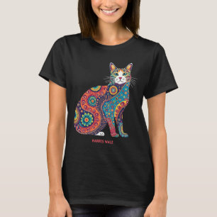Camiseta Wheimer Psychedelic Cat Mandala