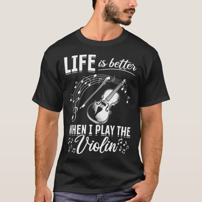 Camiseta When I Play The Violin Violin And Music Notes (Frente)