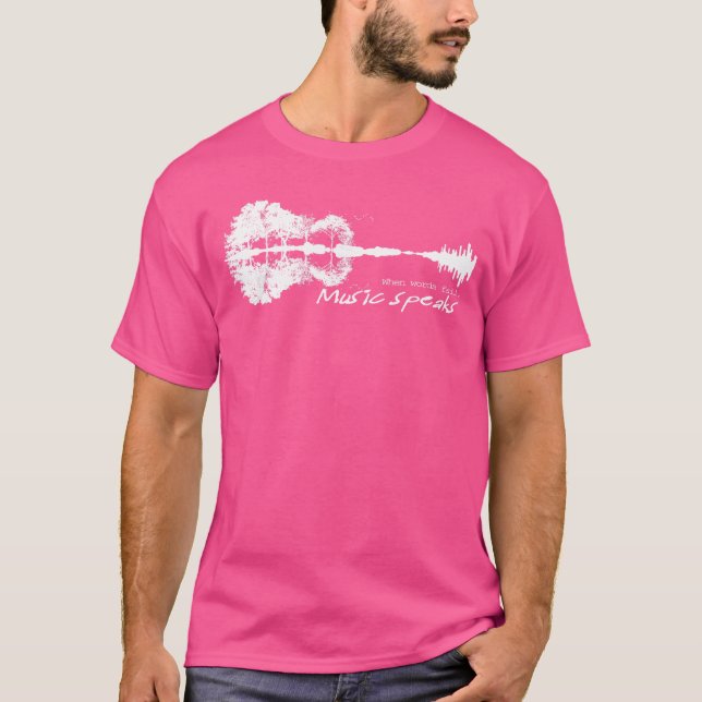 Camiseta When Words Fail Music Speaks Guitar Music Literary (Frente)