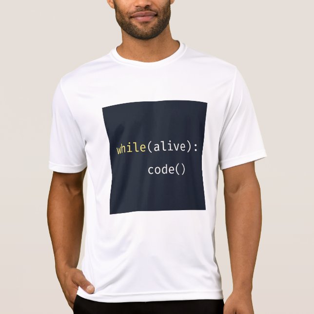 Camiseta While Alive Code – Programmer T-Shirt (Frente)