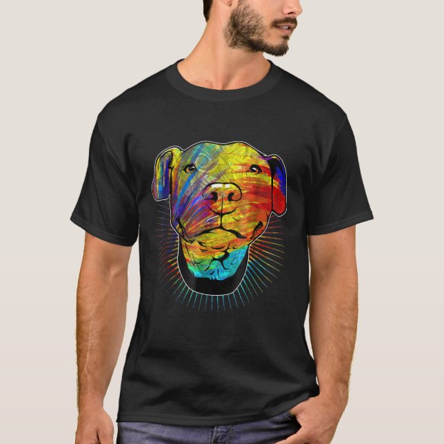 Camiseta Whimsic Artística Psicedélica Pitbull (Frente)
