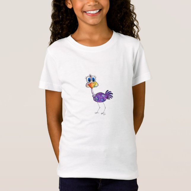 Camiseta Whimsic Happy Purple Ostrich (Frente)