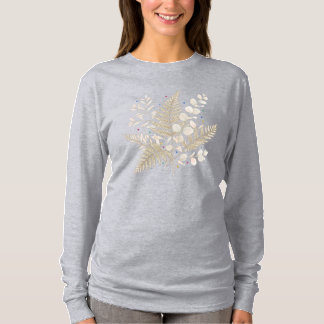Camiseta whimsical beige floral fairycore design