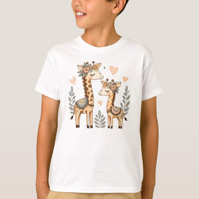 Camiseta Whimsical Boho Giraffe (Frente)