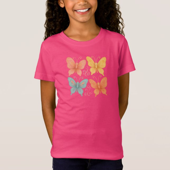 Camiseta Whimsical Butterflies T-Shirt (Frente)