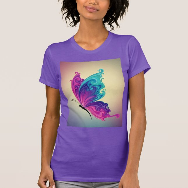Camiseta Whimsical Butterfly in Motion (Frente)