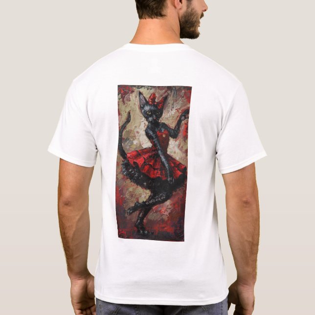 Camiseta Whimsical Cats Can-Can Dance A3 (Verso)