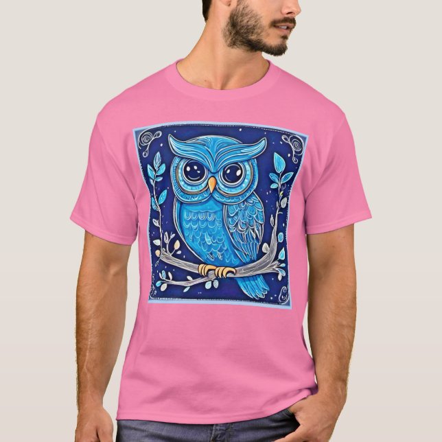 Camiseta Whimsical Chalk Owl (Frente)
