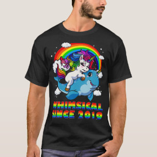 Camiseta Whimsical Desde 2019 Unicorn e Narwhal segundo Bir
