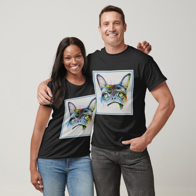 Camiseta "Whimsical Dog Portrait with Artistic Splashes" (Unissex)