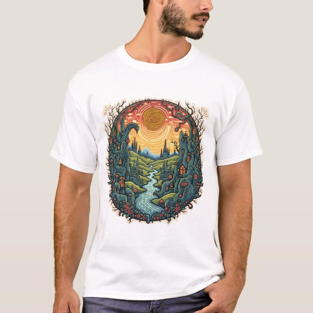 Camiseta "Whimsical Dreamscape Kingdom" - Magical Fantasy (Frente)