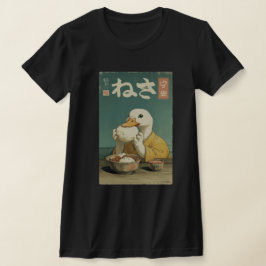 Camiseta Whimsical Duck Eating Japanese Vintage