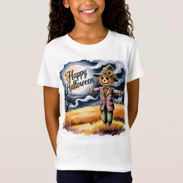 Camiseta Whimsical Halloween Scarecrow, Halloween Scarecrow (Frente)