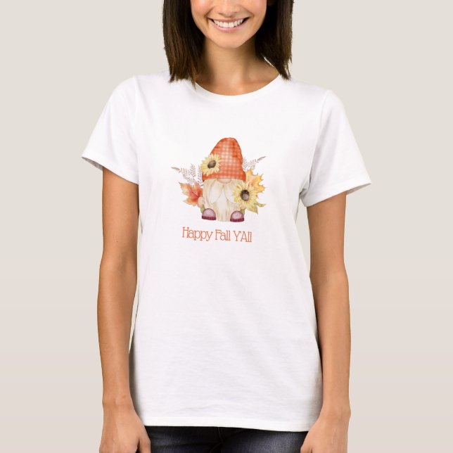 Camiseta Whimsical Happy Fall YAll T-Shirt (Frente)