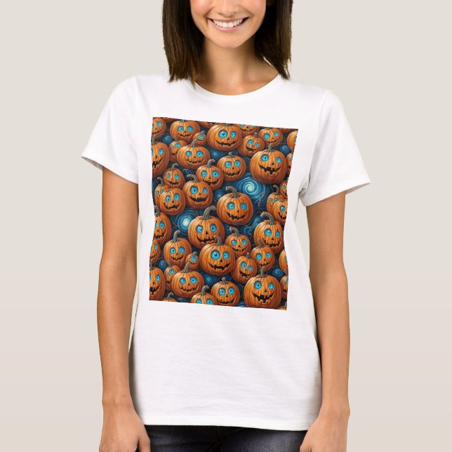 Camiseta Whimsical Pumpkin Halloween T-Shirt (Frente)