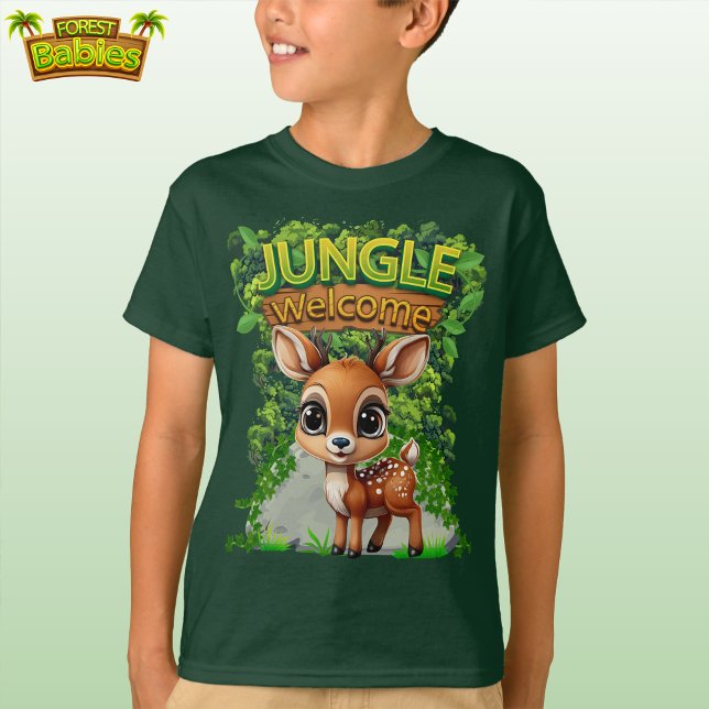 Camiseta Whimsical Reindeer Wildlife Deer Character Doe 🦌 (Cute Reindeer T-Shirt, Jungle Welcome, Wildlife Deer Cartoon Shirt, Fun Doe Animal Character Tee 🦌 )