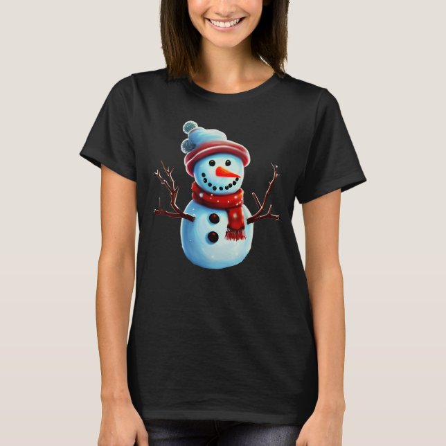 Camiseta Whimsical Snowman (Frente)