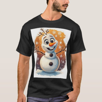 Camiseta Whimsical Snowman Sticker | Festa de inverno festi